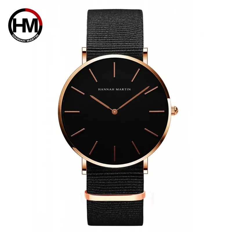 Rose Gold Dial Leather Wristwatch