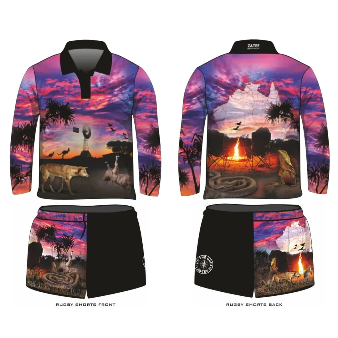 Rugby Shorts | Australian Camping Pink Adventure ★Pre-Order★