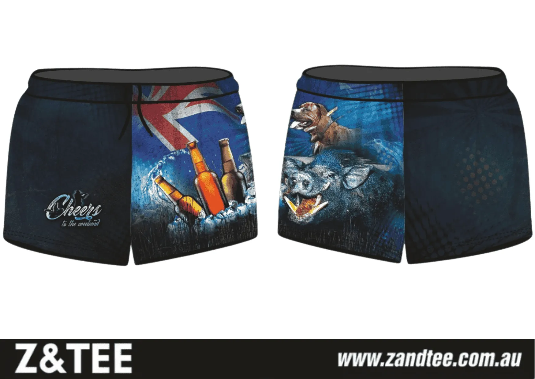 Rugby Shorts | Cheers Hunting Dog Blue ★Pre-Order★