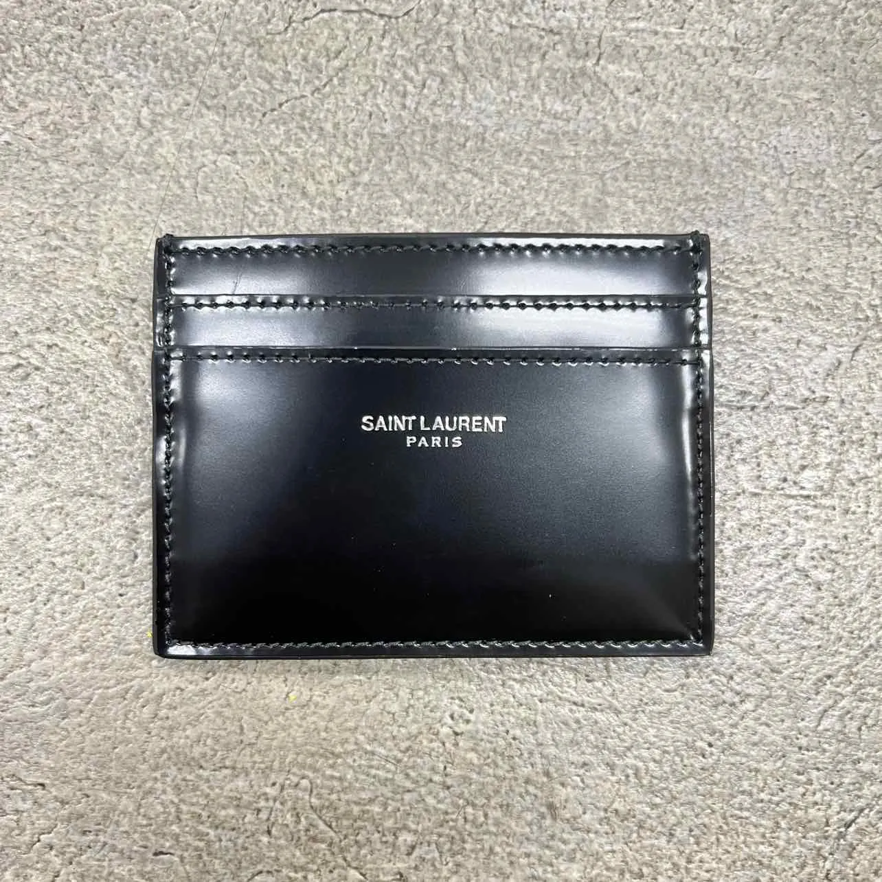 Saint Laurent Card Holder "LEATHER" New Black Size OS