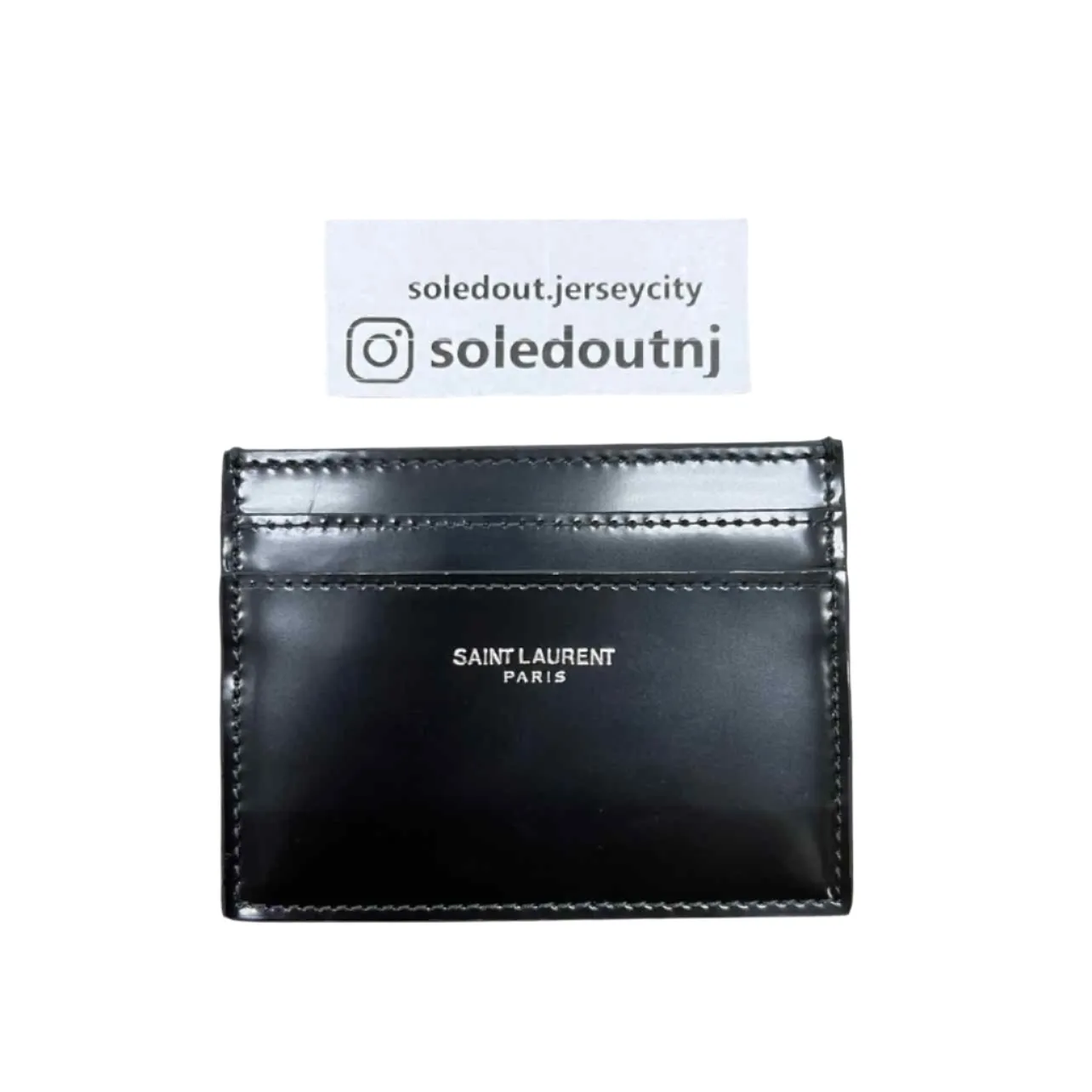 Saint Laurent Card Holder "LEATHER" New Black Size OS