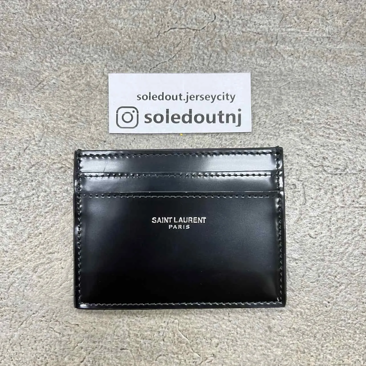 Saint Laurent Card Holder "LEATHER" New Black Size OS