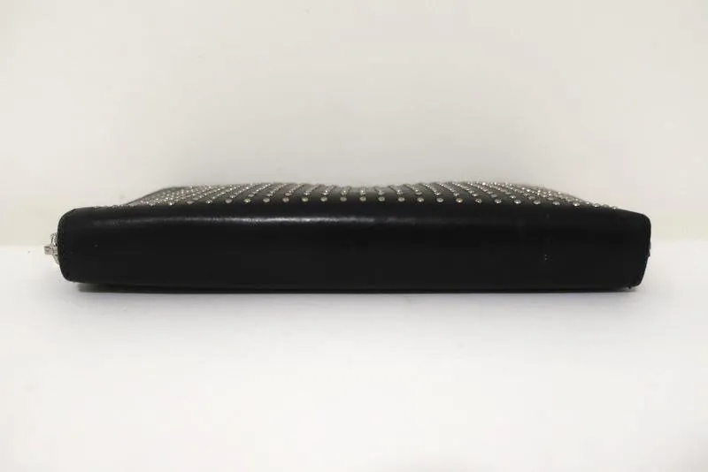 Saint Laurent Studded Continental Zip Wallet Black Leather
