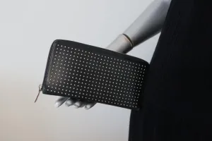 Saint Laurent Studded Continental Zip Wallet Black Leather