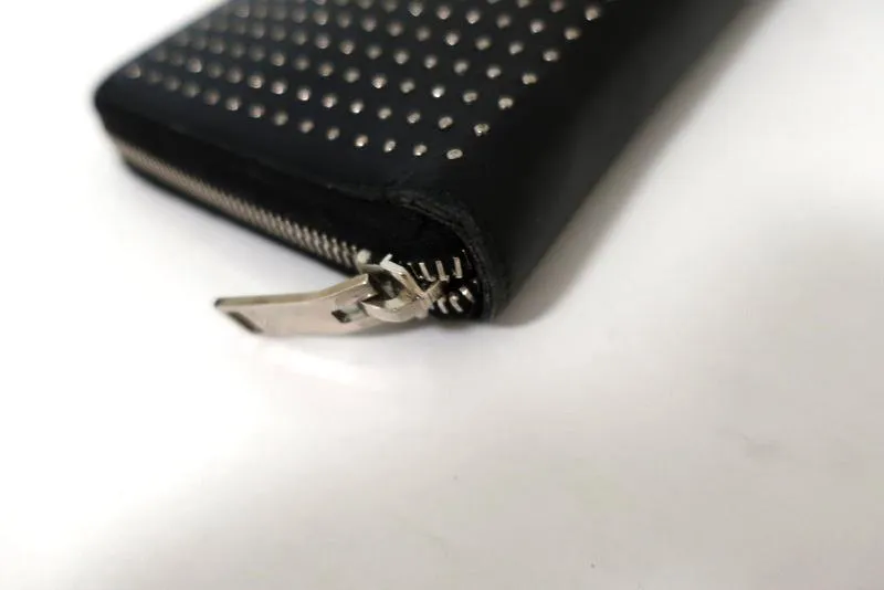 Saint Laurent Studded Continental Zip Wallet Black Leather