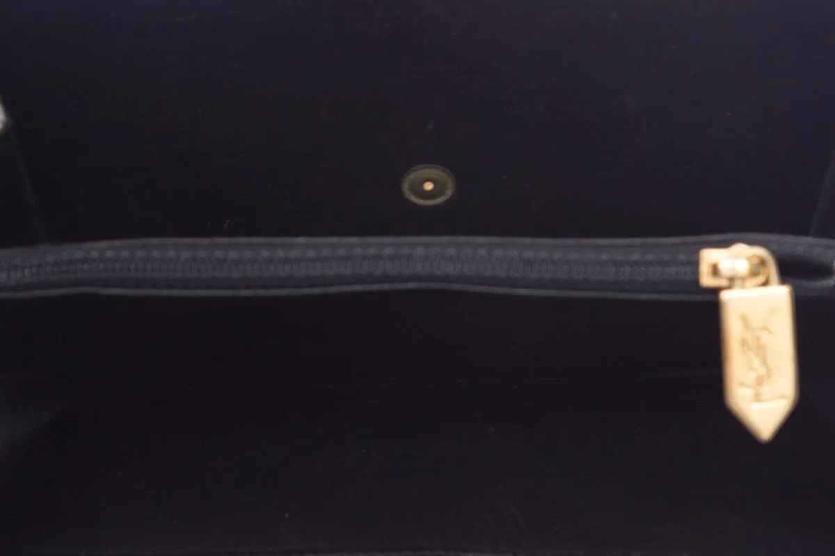 Saint Laurent Vintage  Black and Brown Stitch Leather Wallet