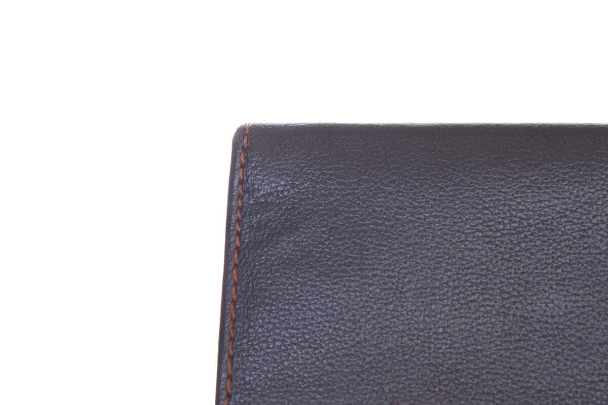 Saint Laurent Vintage  Black and Brown Stitch Leather Wallet
