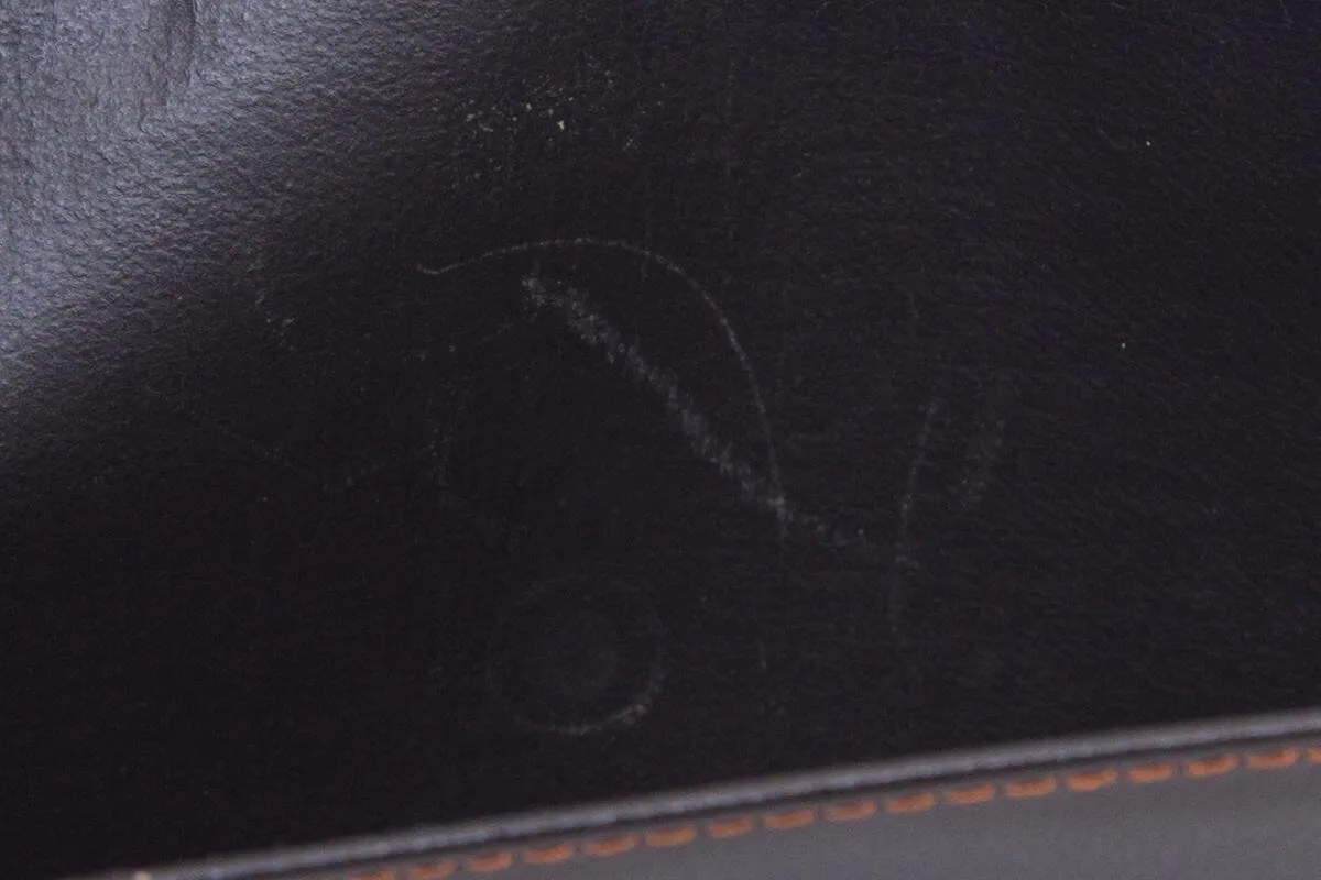 Saint Laurent Vintage  Black and Brown Stitch Leather Wallet