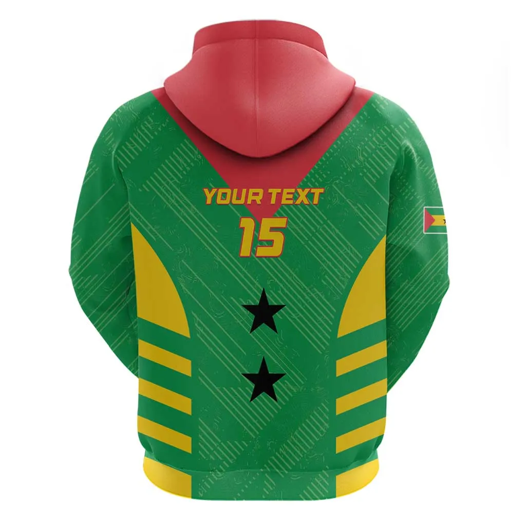 Sao Tome and Principe Football Custom Hoodie Sporty Style - Green Color LT15