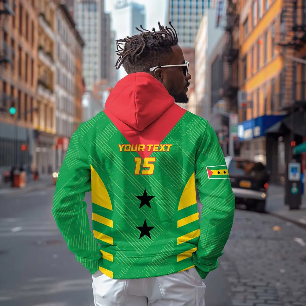 Sao Tome and Principe Football Custom Hoodie Sporty Style - Green Color LT15