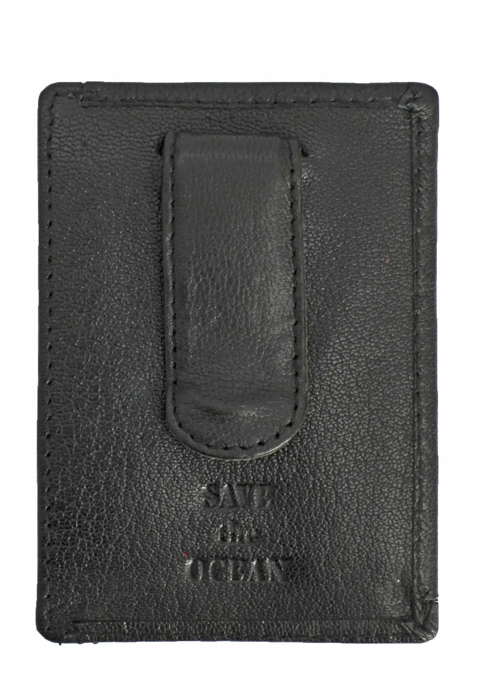 Save the Ocean Recycled Black Front Pocket Wallet