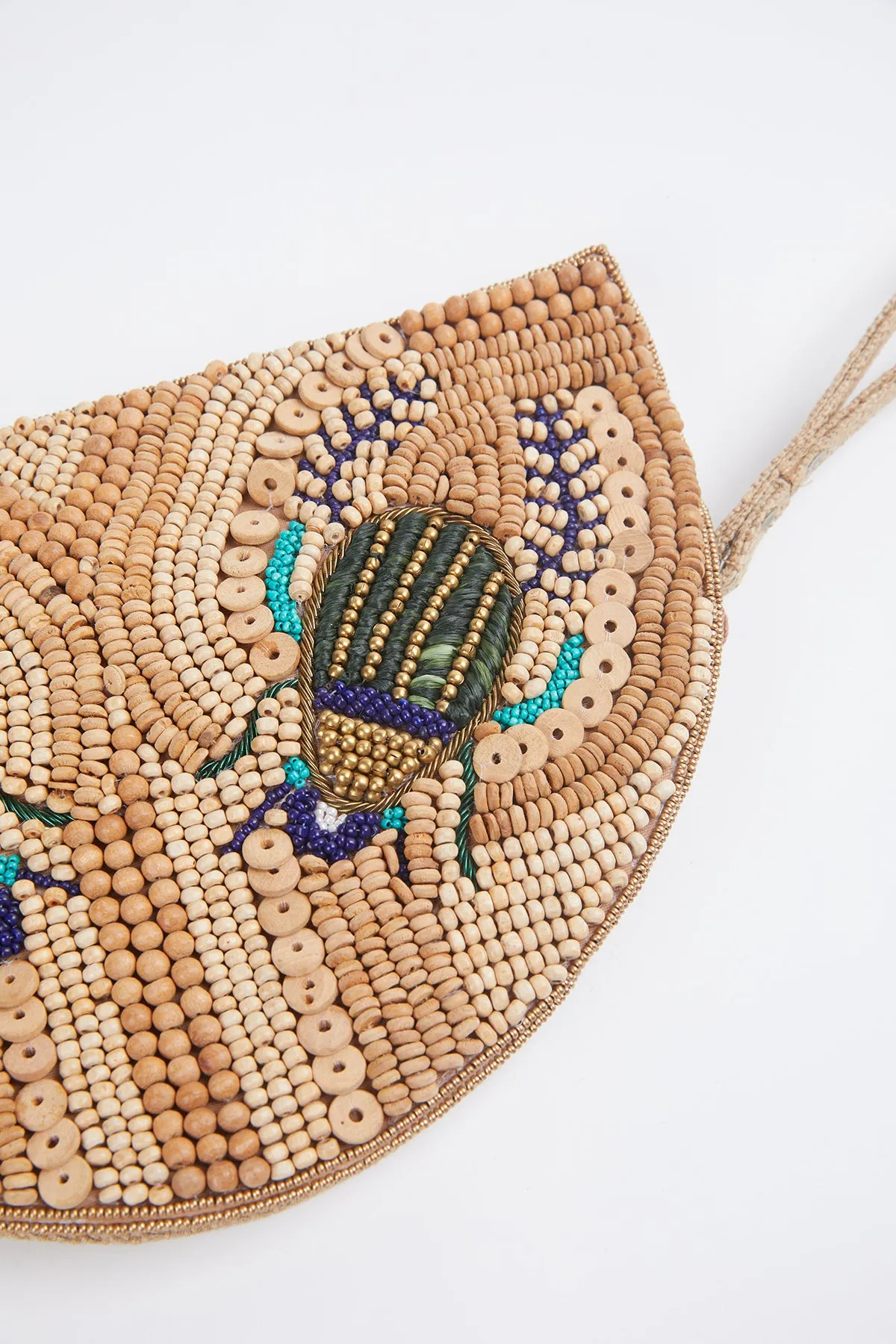 SCARA RAFFIA BEADED WRISTLET