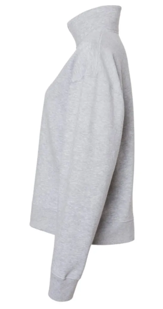 SCFC - Light Grey 1/4 Zip Women's Fleece - Grey Embroidered Text