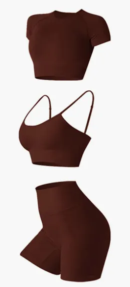 Seamless Yoga Outfits 3 Piece Workout
