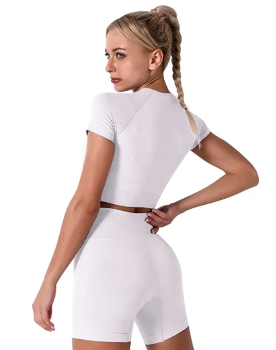 Seamless Yoga Outfits 3 Piece Workout