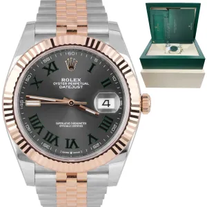 SEP 2021 Rolex DateJust 41 126331 WIMBLEDON Gray Everose Gold 18K Two Tone Watch