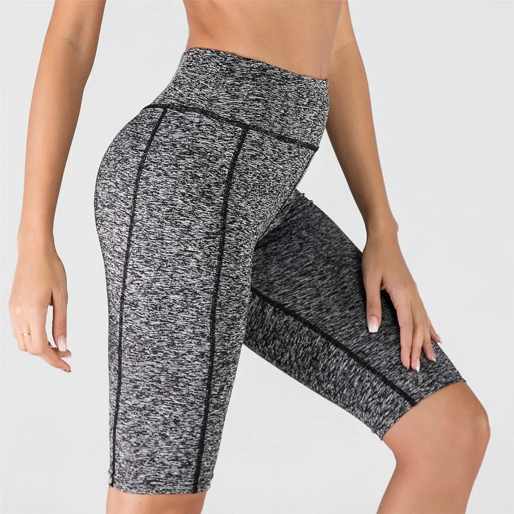 Sexy Women Stretch Biker Shorts Workout Leggings Neon Green Black Athletic Workout Fitness Jogger High Waist Yoga Shorts