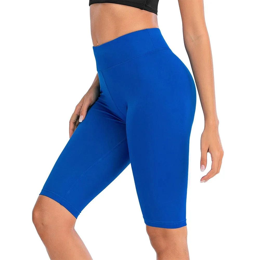 Sexy Women Stretch Biker Shorts Workout Leggings Neon Green Black Athletic Workout Fitness Jogger High Waist Yoga Shorts