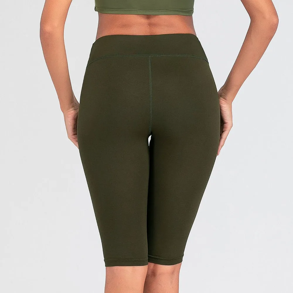 Sexy Women Stretch Biker Shorts Workout Leggings Neon Green Black Athletic Workout Fitness Jogger High Waist Yoga Shorts