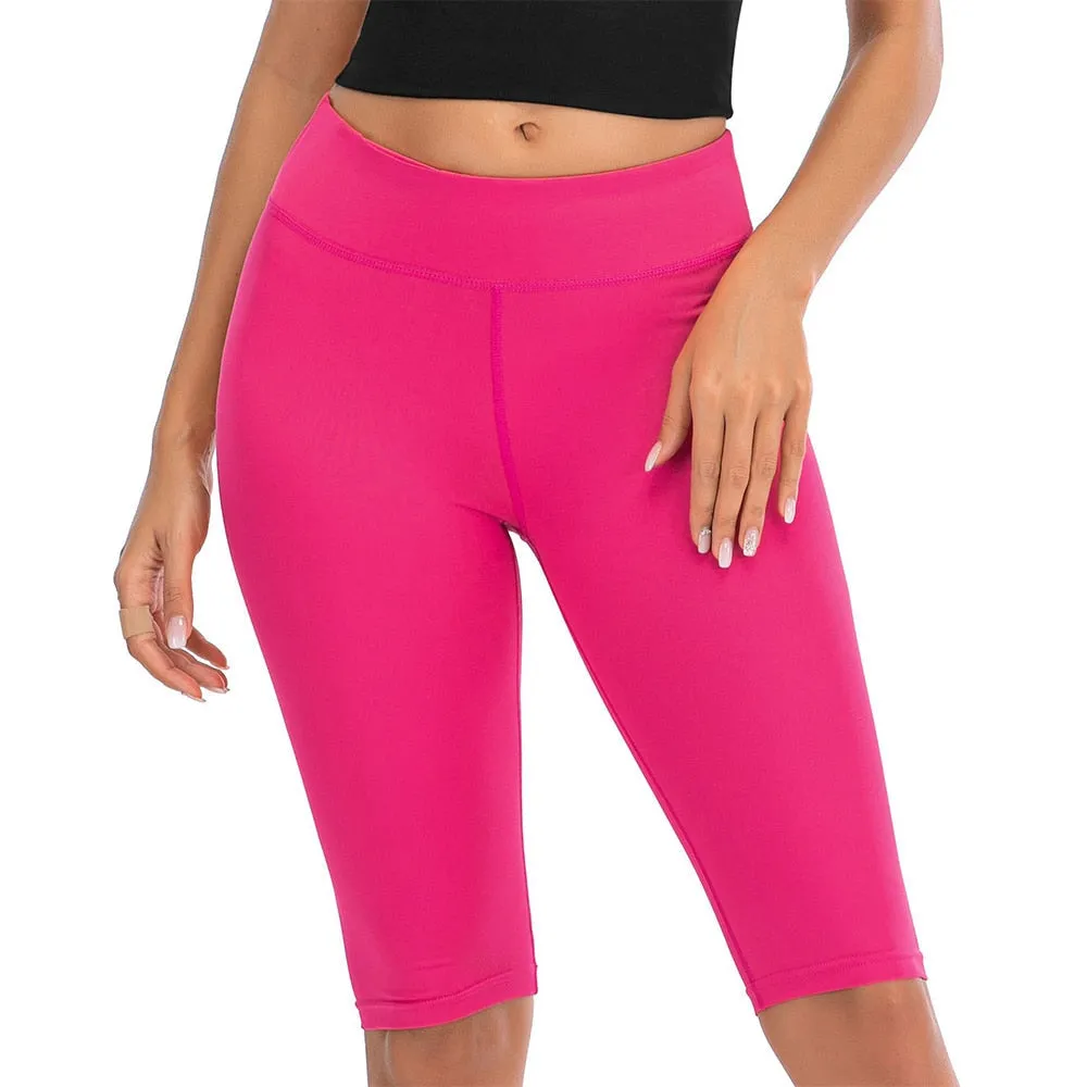 Sexy Women Stretch Biker Shorts Workout Leggings Neon Green Black Athletic Workout Fitness Jogger High Waist Yoga Shorts