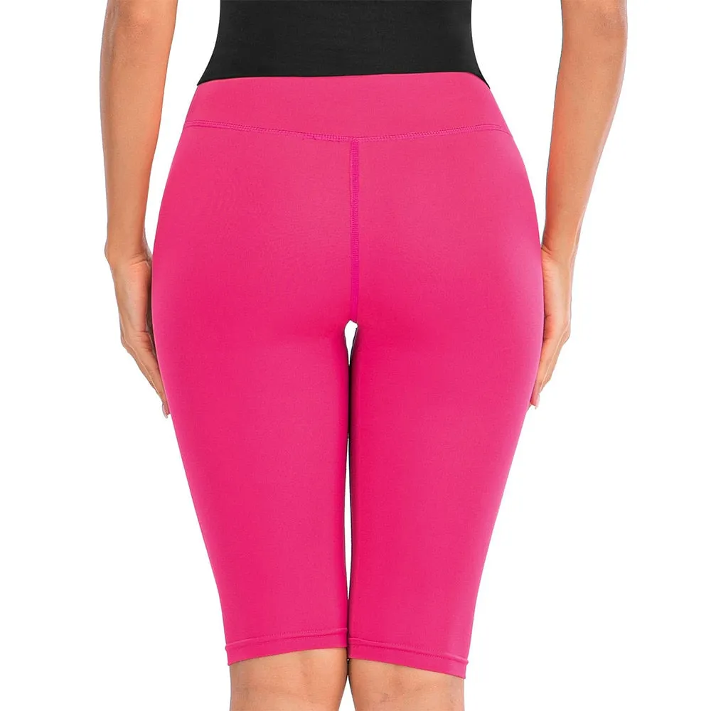 Sexy Women Stretch Biker Shorts Workout Leggings Neon Green Black Athletic Workout Fitness Jogger High Waist Yoga Shorts