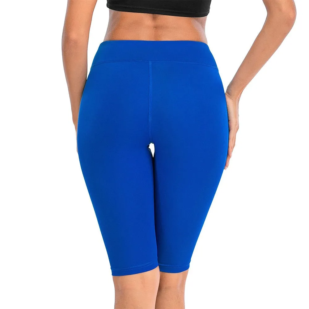 Sexy Women Stretch Biker Shorts Workout Leggings Neon Green Black Athletic Workout Fitness Jogger High Waist Yoga Shorts