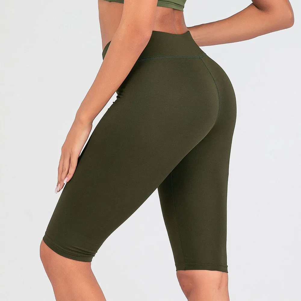 Sexy Women Stretch Biker Shorts Workout Leggings Neon Green Black Athletic Workout Fitness Jogger High Waist Yoga Shorts