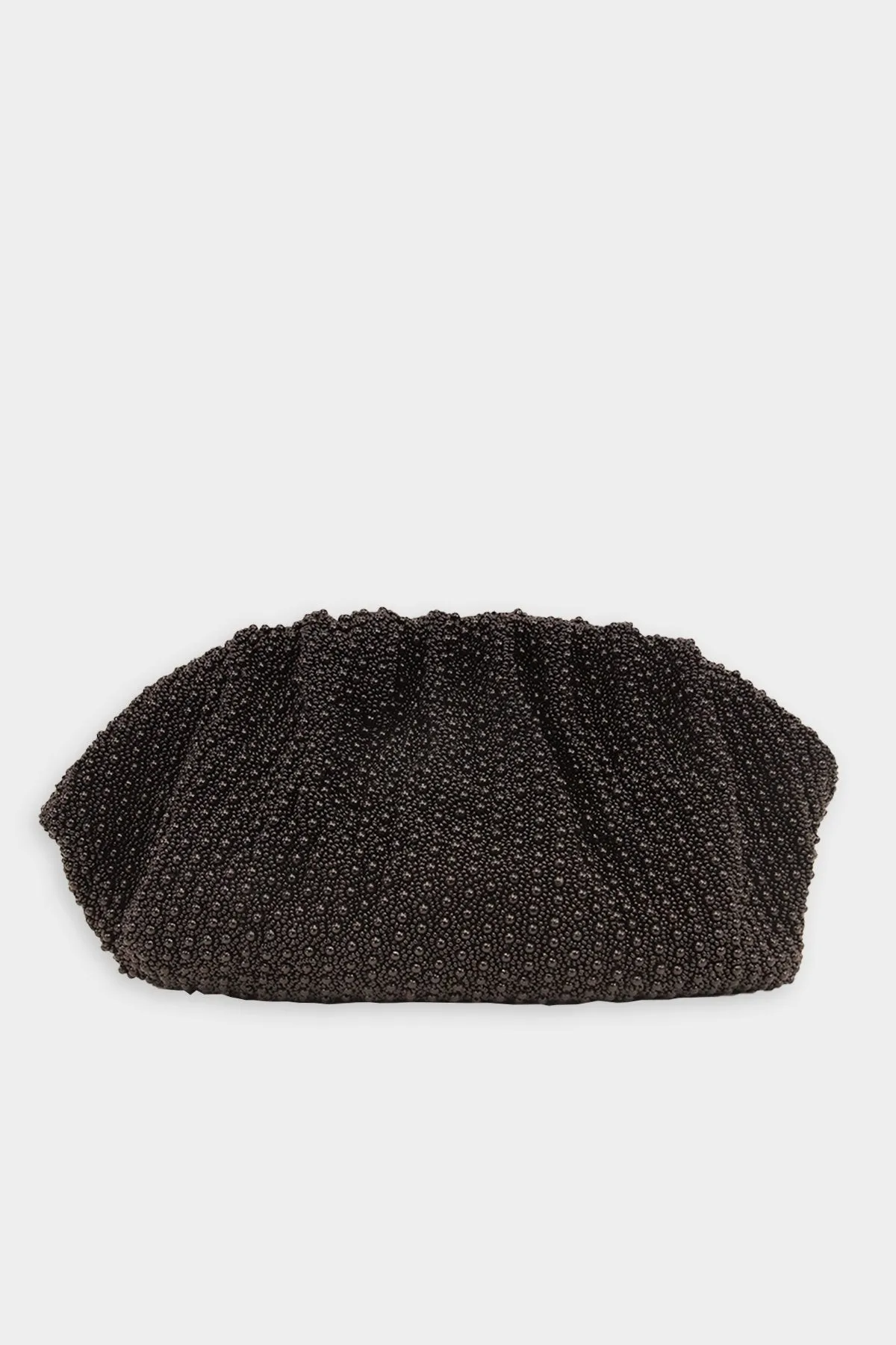 Shell Shaped Beaded Clutch in Black