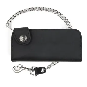 Side Snap Wallet w/ Chain- w/ Indian Head Nickel snap