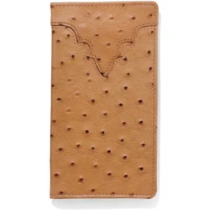 Silver Creek Peanut Ostrich Print Checkbook Wallet