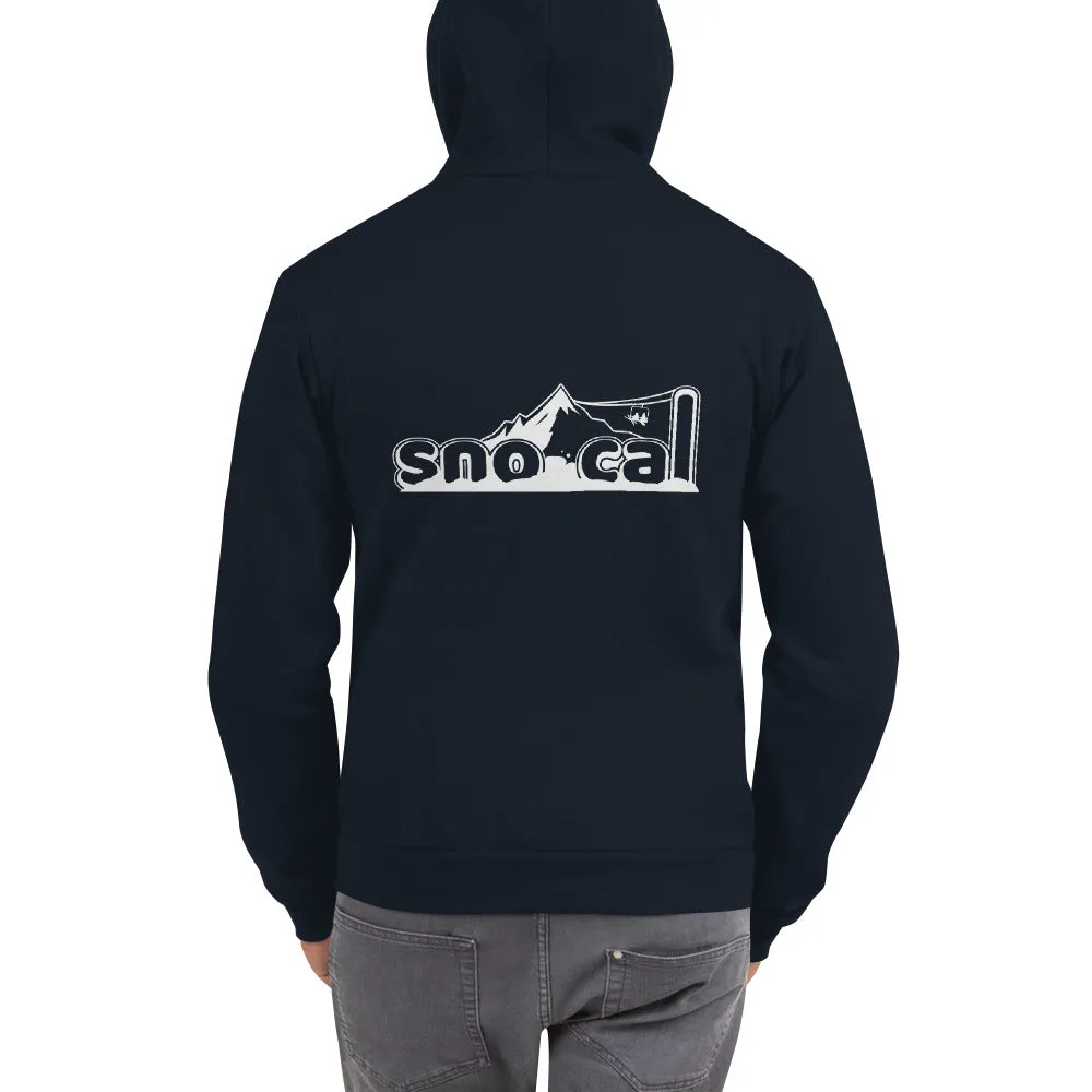 Sno Cal™ Unisex thick Hoodie with black lettering logo