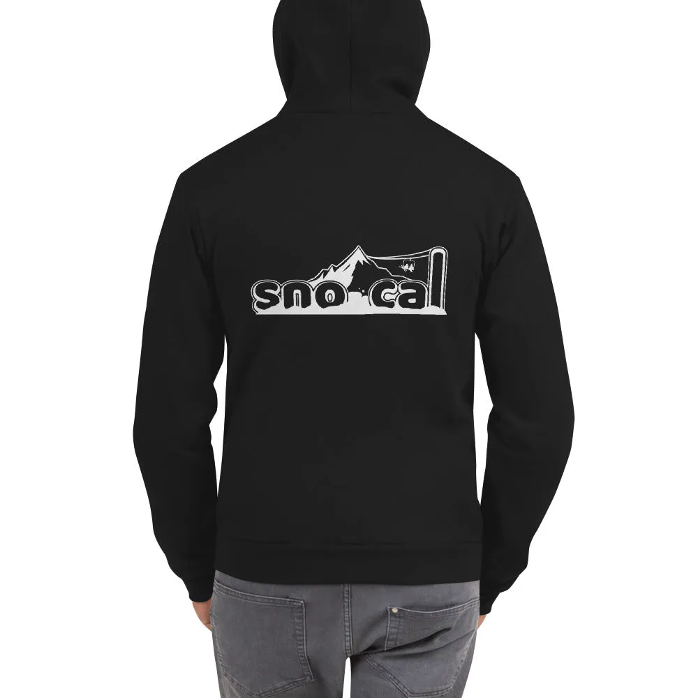 Sno Cal™ Unisex thick Hoodie with black lettering logo