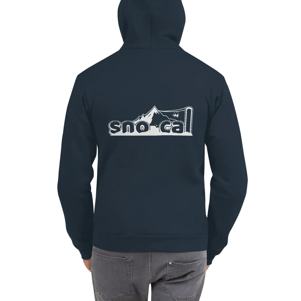 Sno Cal™ Unisex thick Hoodie with black lettering logo