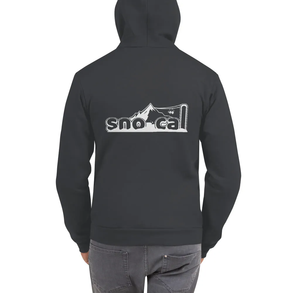 Sno Cal™ Unisex thick Hoodie with black lettering logo