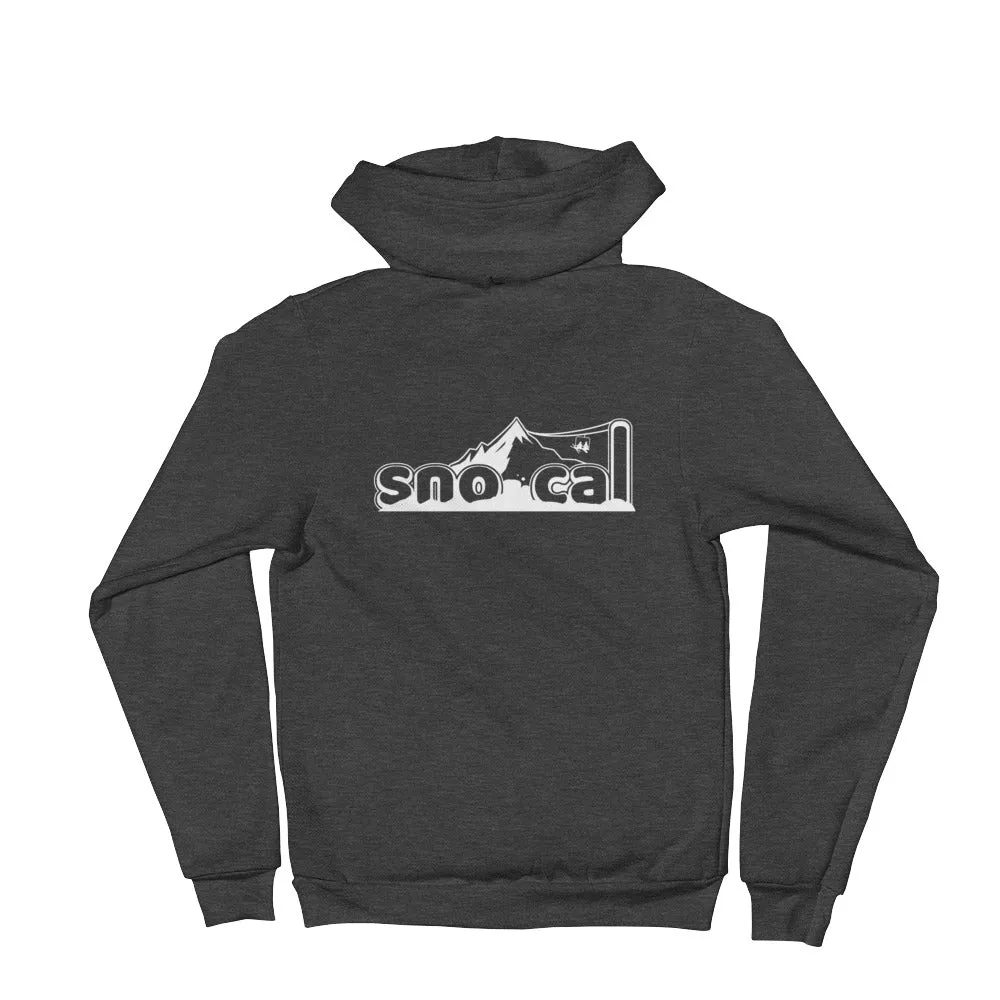 Sno Cal™ Unisex thick Hoodie with black lettering logo