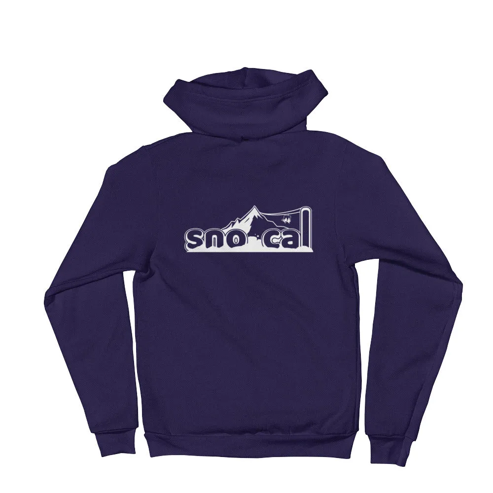 Sno Cal™ Unisex thick Hoodie with black lettering logo