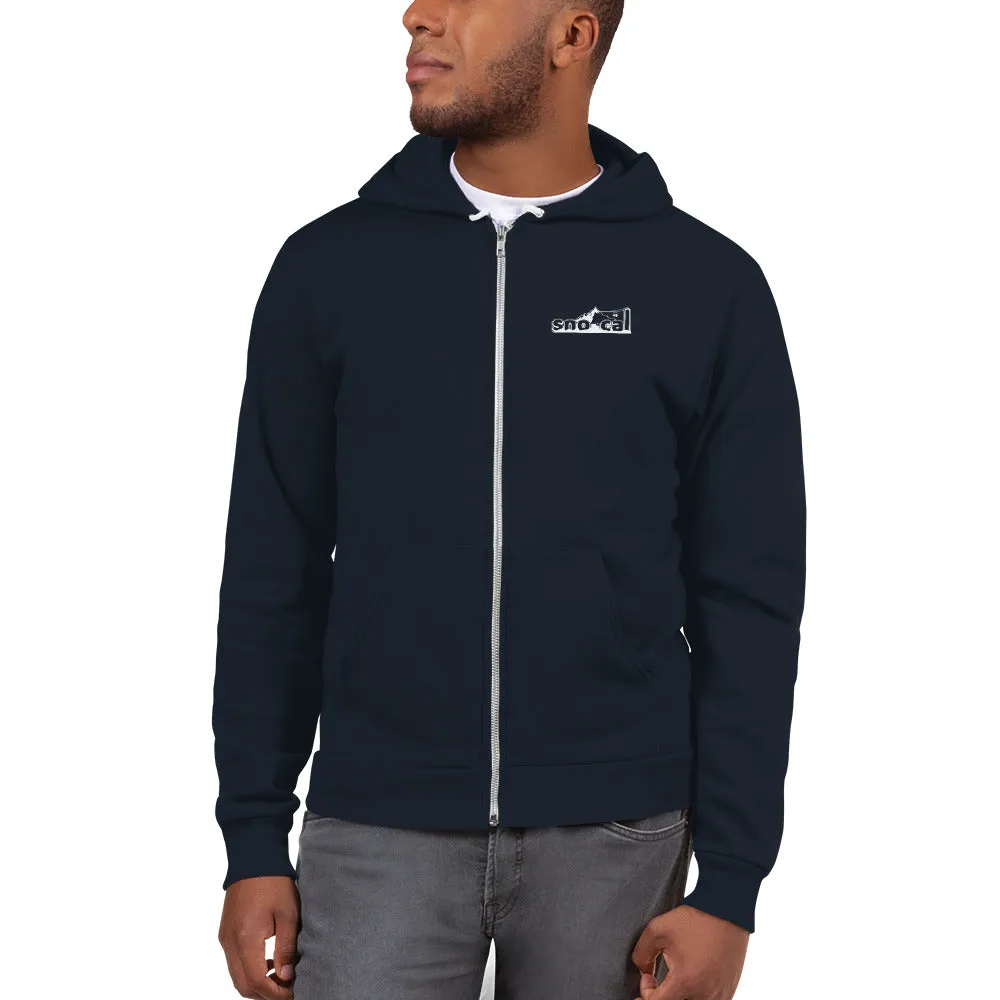 Sno Cal™ Unisex thick Hoodie with black lettering logo