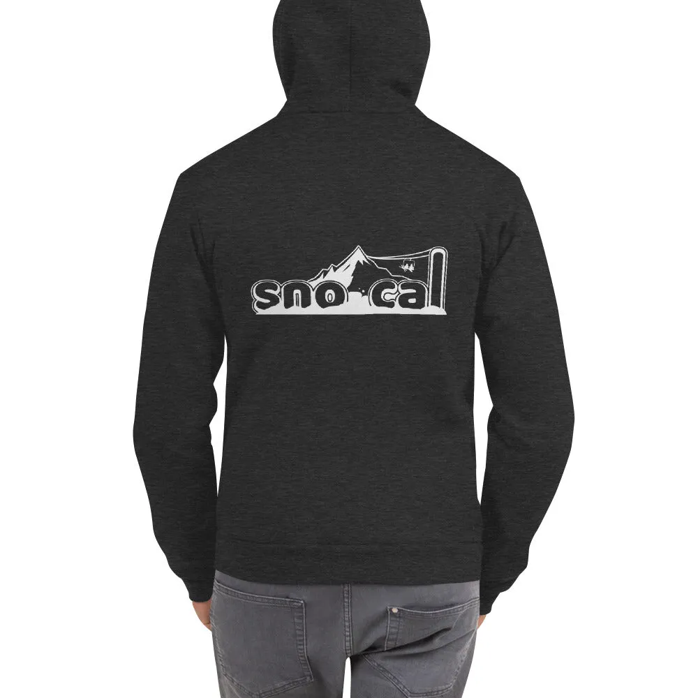 Sno Cal™ Unisex thick Hoodie with black lettering logo