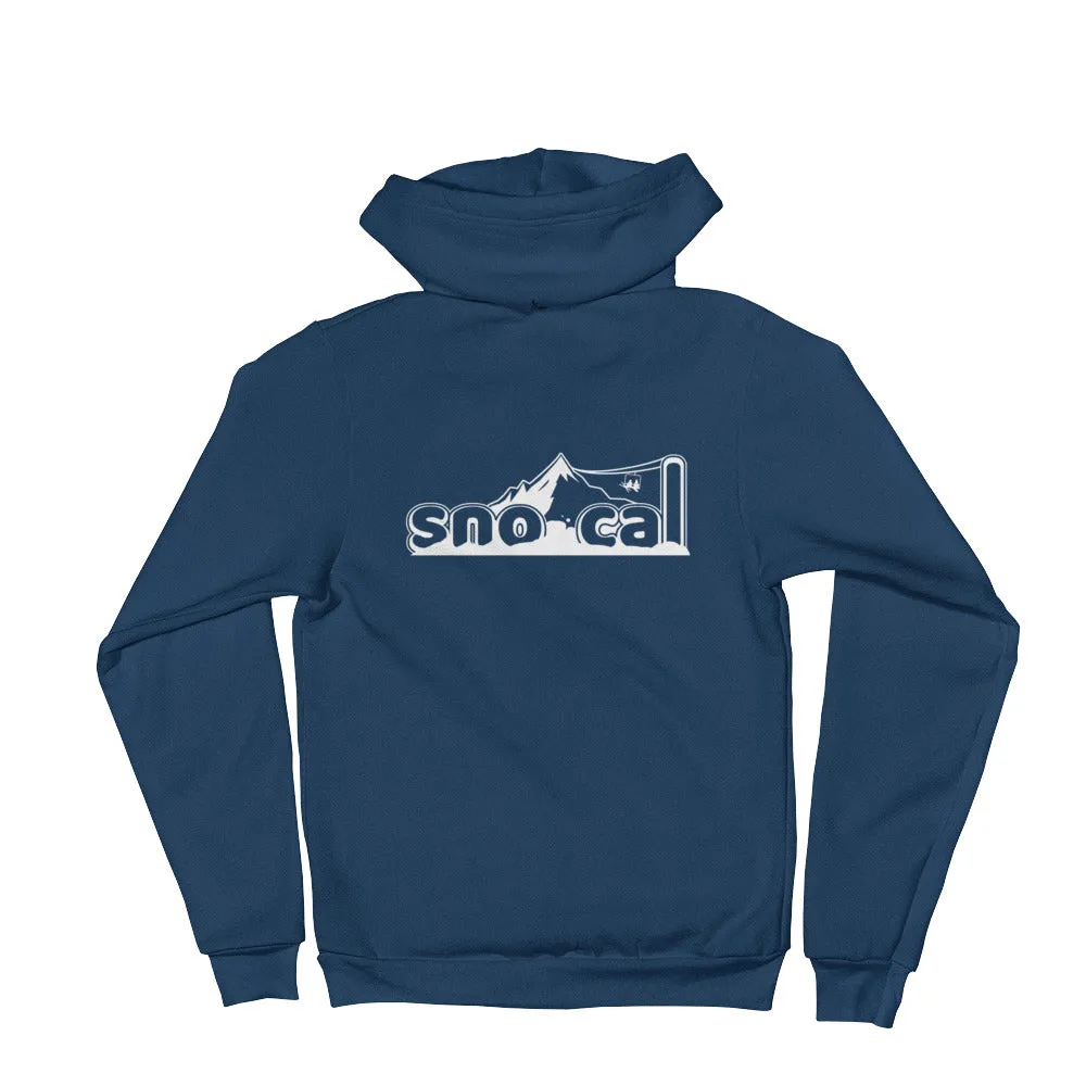 Sno Cal™ Unisex thick Hoodie with black lettering logo