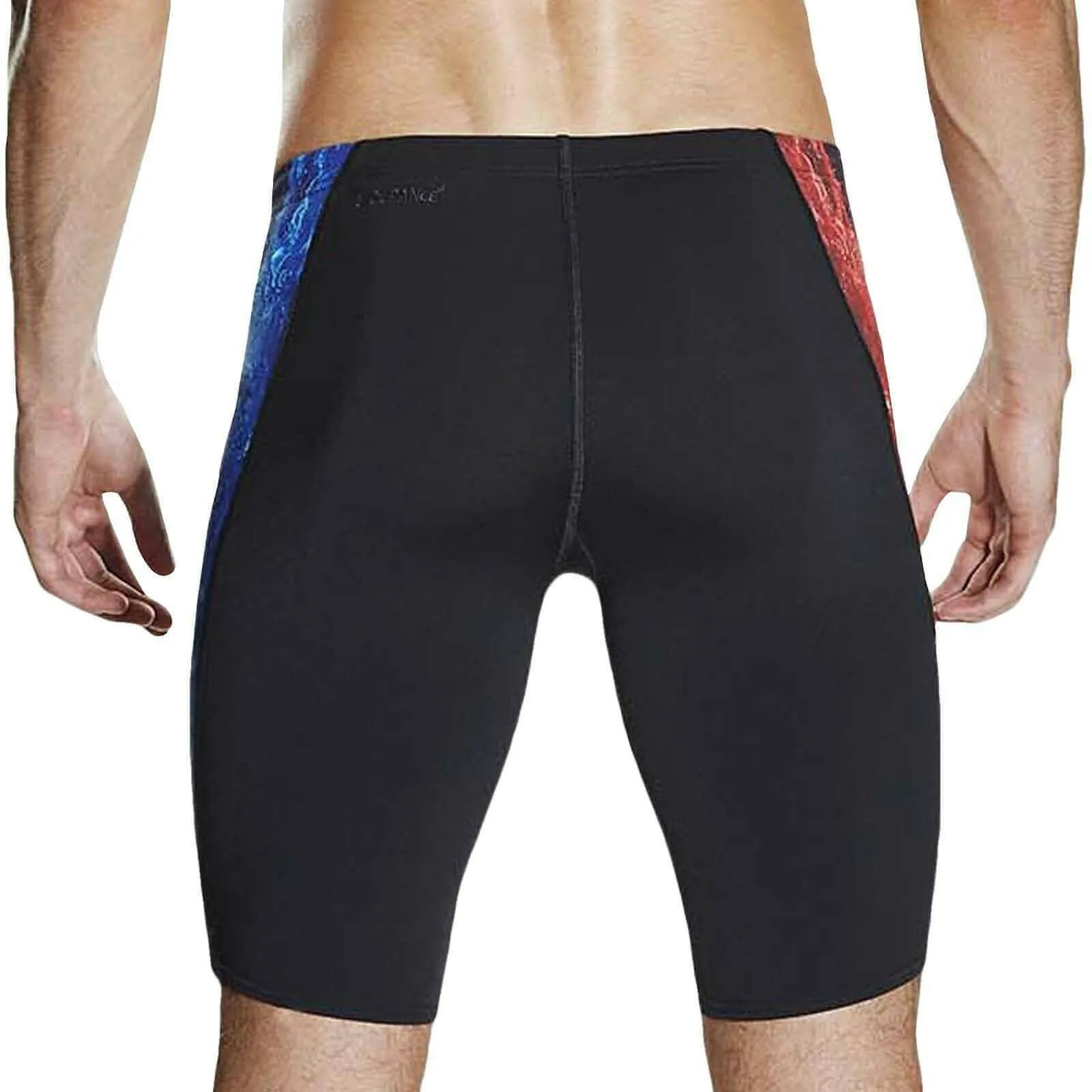 Speedo Placement Digital V-Cut Mens Jammer Swim Shorts - Black