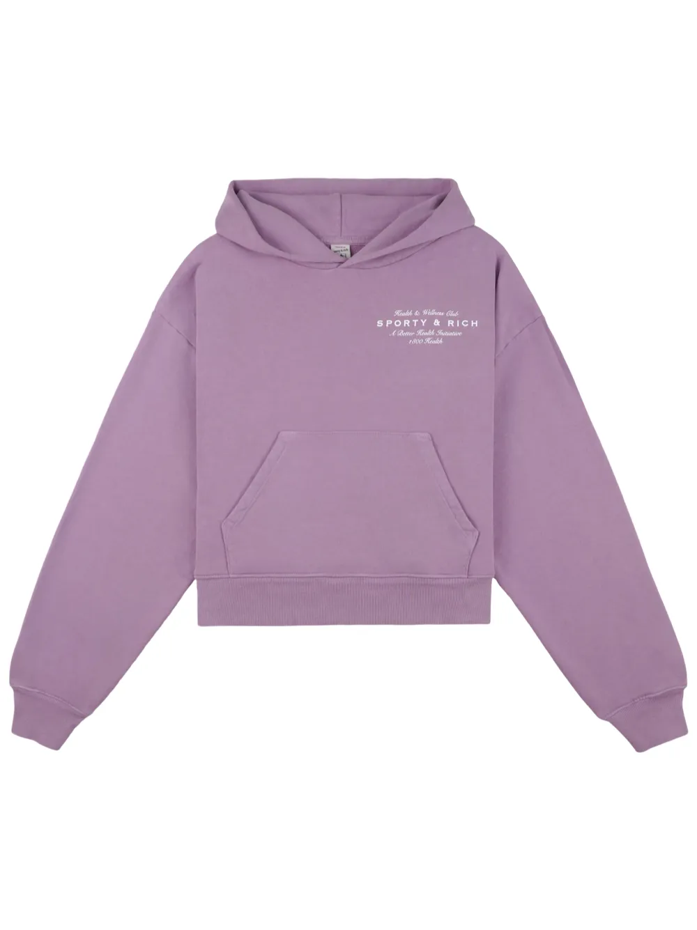 Sporty & Rich Health Initiative Crop Hoodie in Soft Lavender 339