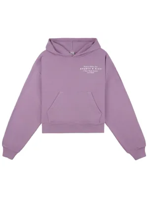 Sporty & Rich Health Initiative Crop Hoodie in Soft Lavender 339