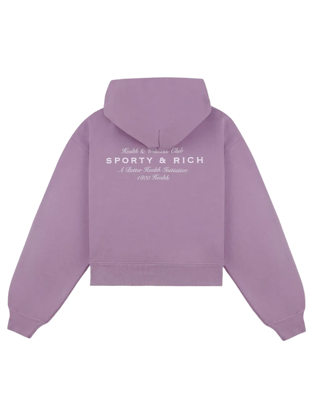 Sporty & Rich Health Initiative Crop Hoodie in Soft Lavender 339