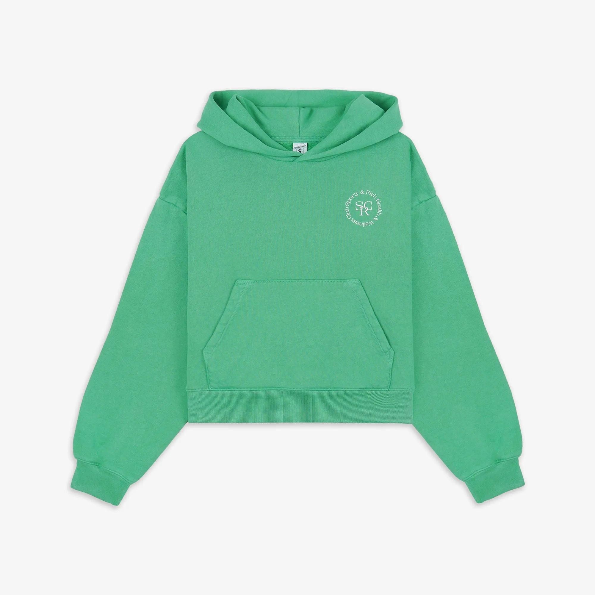 SPORTY & RICH | SRHWC CROPPED HOODIE { VERDE/WHITE