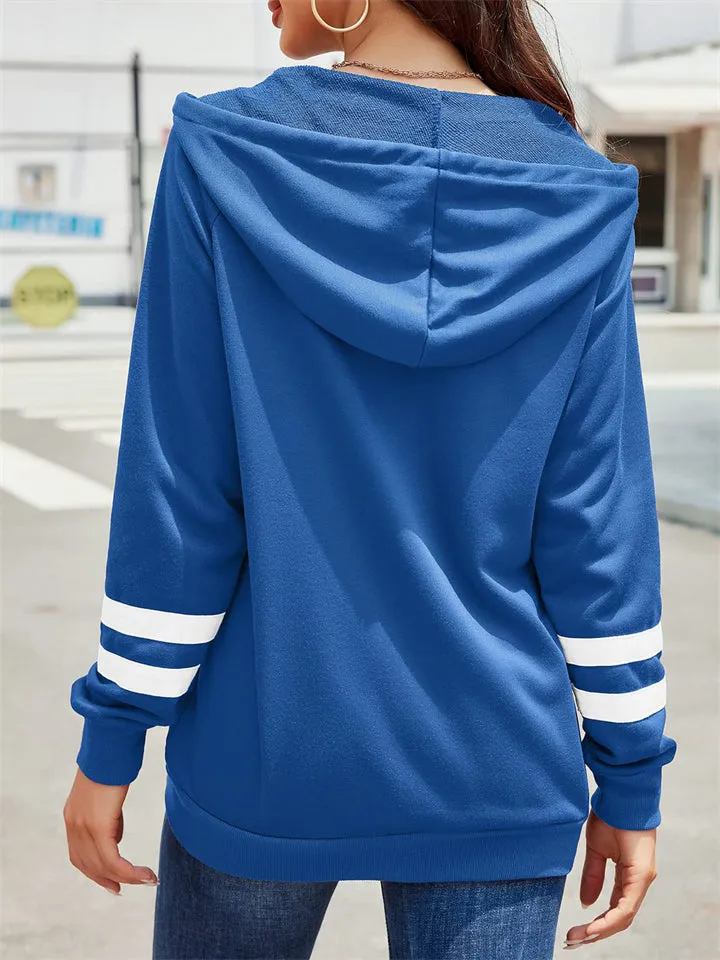 Sporty Zipper Long Sleeve Hoodies