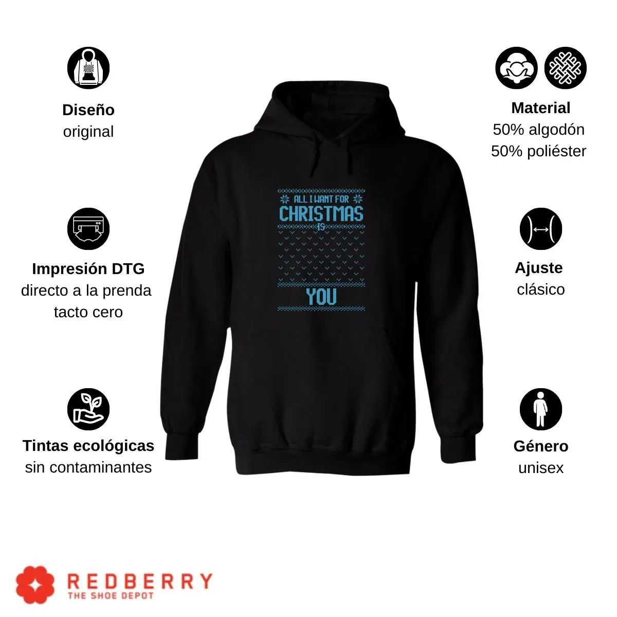 Sudadera Deportiva Hombre Navideña Hoodie 024