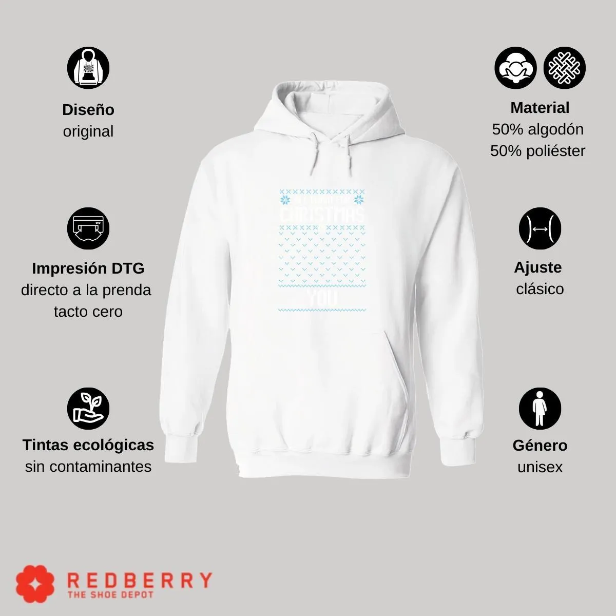 Sudadera Deportiva Hombre Navideña Hoodie 024