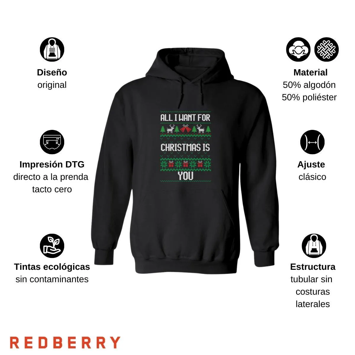 Sudadera Deportiva Mujer Navideña Hoodie 013