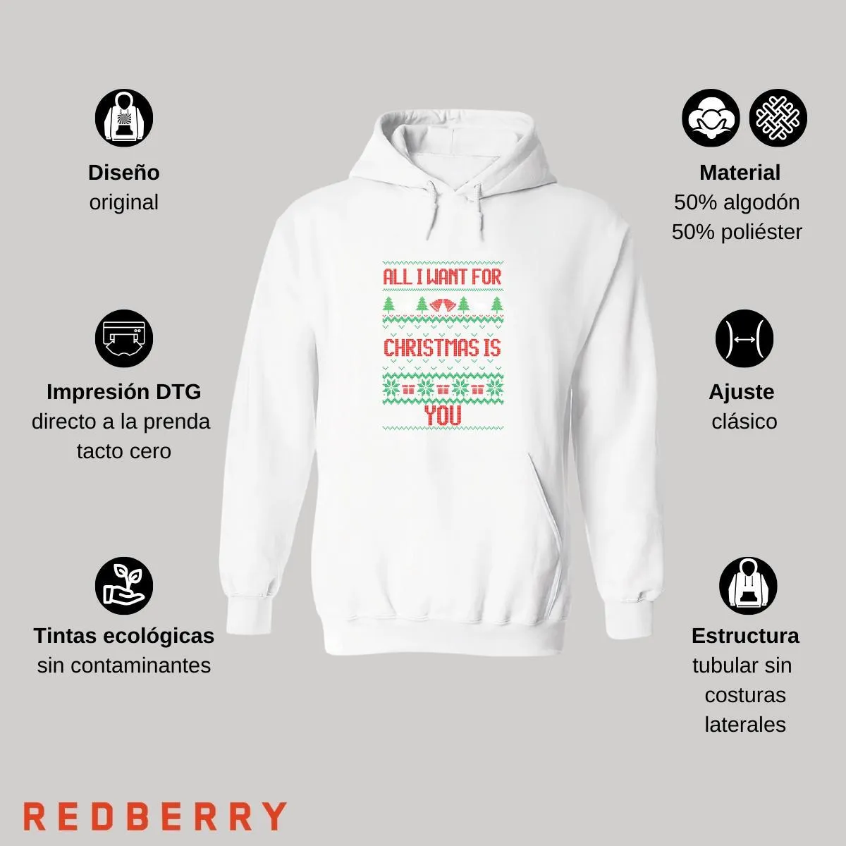 Sudadera Deportiva Mujer Navideña Hoodie 013