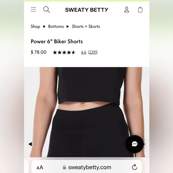 Sweaty Betty Power 6&quot; Biker Shorts in Black